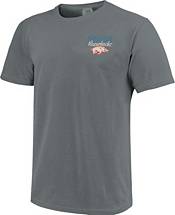 Image One Men's Arkansas Razorbacks Grey Worn Flag T-Shirt product image