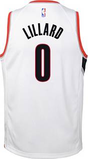 Nike Youth Portland Trail Blazers Damian Lillard #0 White Dri-FIT Swingman Jersey product image