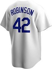 Nike Men's Brooklyn Dodgers Jackie Robinson #42 White Cool Base Jersey product image
