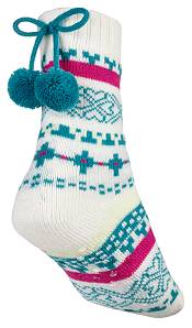 Northeast Outfitters Youth Cozy Cabin Nordic Heart Pom-Pom Crew Socks product image
