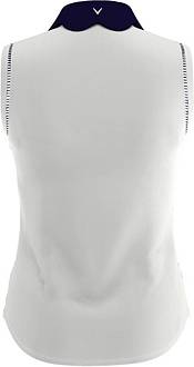 Callaway Women's Contrast Scallop Sleeveless Golf Polo Shirt product image