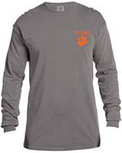 Image One Men's Clemson Tigers Grey Vintage Poster Long Sleeve T-Shirt product image