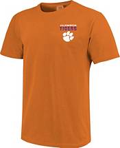 Image One Men's Clemson Tigers Orange Retro Poster T-Shirt product image
