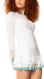 Lucky in Love Racquet Power Black Womens Long Sleeve Tennis Shirt 