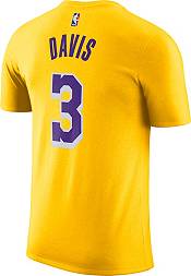 Nike Men's Los Angeles Lakers Anthony Davis #3 Gold Cotton T-Shirt product image