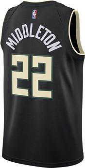 Jordan Men's Milwaukee Bucks Khris Middleton #22 Black Dri-FIT Swingman Jersey product image