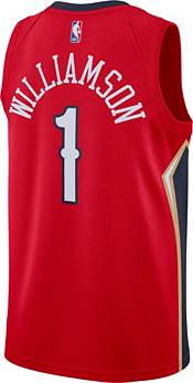 Jordan Men's New Orleans Pelicans Zion Williamson #1 Red 2020-21 Dri-FIT Statement Swingman Jersey product image