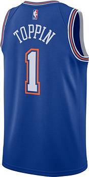 Jordan Men's New York Knicks Obi Toppin #1 Blue Dri-FIT Statement Edition Jersey product image