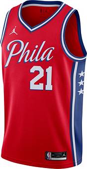 Jordan Men's Philadelphia 76ers Joel Embiid #21 Dri-FIT Red Swingman Jersey product image