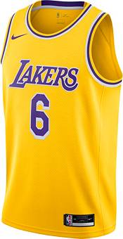 Nike Men's Los Angeles Lakers LeBron James #6 Yellow Dri-FIT Swingman Jersey product image