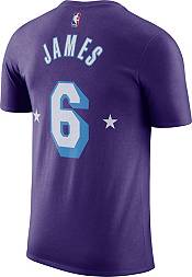 Nike Men's 2021-22 City Edition Los Angeles Lakers LeBron James #6 Purple Cotton T-Shirt product image