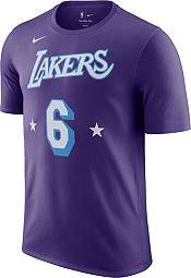 Nike Men's 2021-22 City Edition Los Angeles Lakers LeBron James #6 Purple Cotton T-Shirt product image