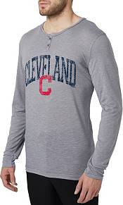 Concepts Men's Cleveland Indians Grey Henley Long Sleeve Shirt product image