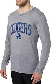 Concepts Men's Los Angeles Dodgers Grey Henley Long Sleeve Shirt product image