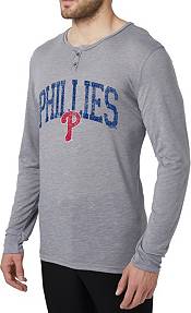 Concepts Men's Philadelphia Phillies Grey Henley Long Sleeve Shirt product image
