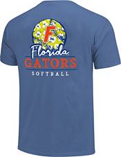 Image One Women's Florida Gators Blue Pattern Script Softball T-Shirt product image