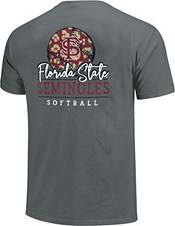 Image One Women's Florida State Seminoles Grey Pattern Script Softball T-Shirt product image
