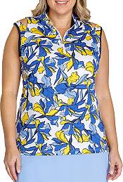Tail Women's 1/4 Zip Sleeveless Floral Golf Shirt product image