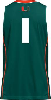 adidas Men's Miami Hurricanes #1 Green Swingman Replica Basketball Jersey product image