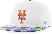 Hurley x '47 Men's New York Mets White Captain Snapback Adjustable Hat product image