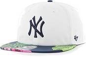 Hurley x '47 Men's New York Yankees White Captain Snapback Adjustable Hat product image