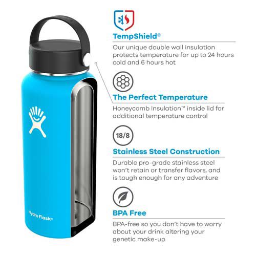 CCYMI Hydro Flask 32oz Wide Mouth Water Bottle with Straw Lid