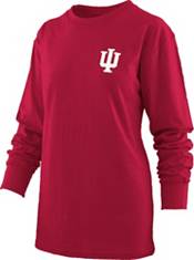 Pressbox Women's Indiana Hoosiers Crimson Leopard Circle Long Sleeve T-Shirt product image