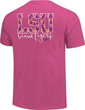 Image One Women's LSU Tigers Pink Large Script T-Shirt product image