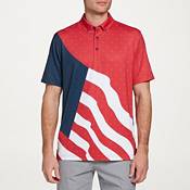 Walter Hagen Men's Perfect 11 USA Waving Flag Print Golf Polo product image