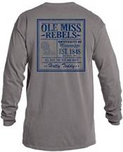 Image One Men's Ole Miss Rebels Grey Vintage Poster Long Sleeve T-Shirt product image