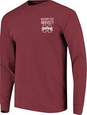 Image One Men's Mississippi State Bulldogs Maroon Building Strip Long Sleeve T-Shirt product image