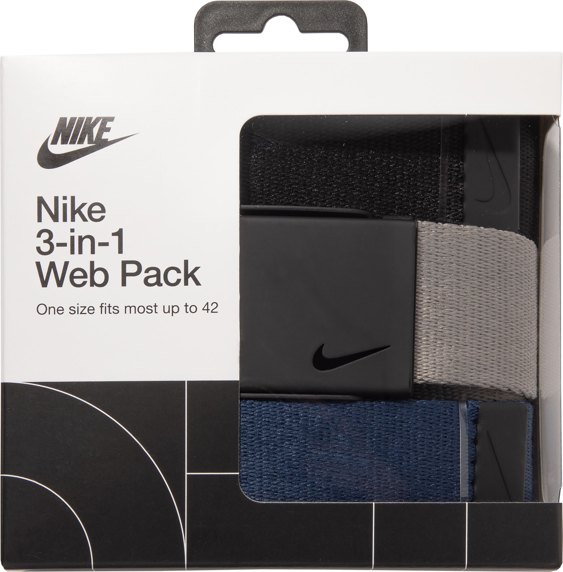 nike men's web golf belt 3 pack