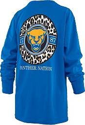 Pressbox Women's Pitt Panthers Blue Leopard Long Sleeve T-Shirt product image