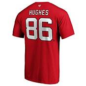 NHL Men's New Jersey Devils Jack Hughes #86 Red Player T-Shirt product image
