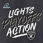 NFL Men's Las Vegas Raiders 2021 Lights Playoffs Action Charcoal Heather T-Shirt product image