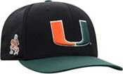Top of the World Men's Miami Hurricanes Black/Green Stretch-Fit Hat product image