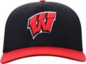 Top of the World Men's Wisconsin Badgers Black/Red Stretch-Fit Hat product image