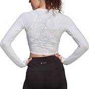 adidas Women's Fast Flower Crop Long-Sleeve Top Running Long-Sleeve Shirt product image