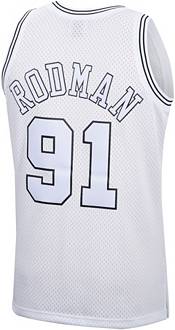 Mitchell & Ness Men's 1997 Chicago Bulls Dennis Rodman #91 White Hardwood Classics Swingman Jersey product image
