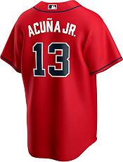 Nike Men's Replica Atlanta Braves Acuna Jr. #13 Red Cool Base Jersey product image