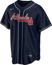 Nike Men's Replica Atlanta Braves Ozzie Albies #1 Navy Cool Base Jersey product image