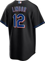 Nike Men's New York Mets Francisco Lindor #12 Black Cool Base Alternate Jersey product image
