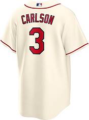 Nike Men's St. Louis Cardinals Dylan Carlson #3 Cream Cool Base Jersey product image