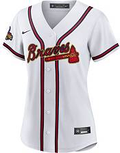 Nike Women's Atlanta Braves Austin Riley #27 2022 Gold Collection White Cool Base Jersey product image