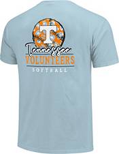 Image One Women's Tennessee Volunteers Light Blue Pattern Script Softball T-Shirt product image