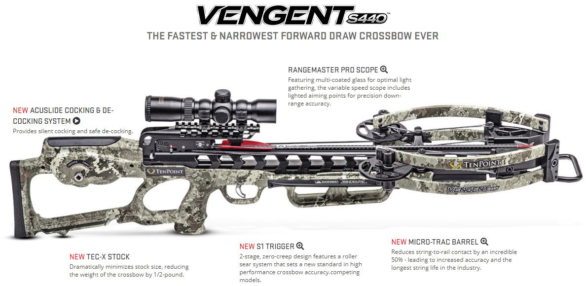 and More! Tenpoint Vengent S440 Pro Package with Extra Arrows Upgraded Scope 