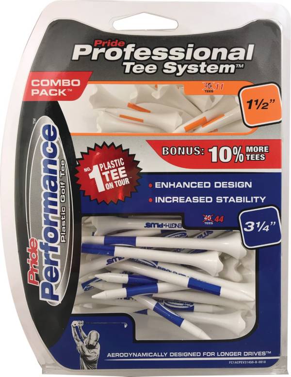 Pride Sports 1.5" & 3.25" Evolution Golf Tee Combo - 50 Pack