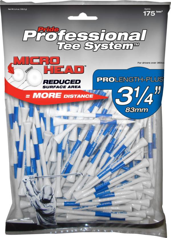 Pride PTS Micro Head 3 1/4'' White Golf Tees - 175 Pack product image