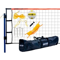 Volleyball and Carrying Bag Adjustable Aluminum Poles Volleyball Net Set Outdoor Yard Professional Metal Volleyball Nets Sets for Adult Portable Anti-Sag Freestanding System Two Scoreboard Dedals 