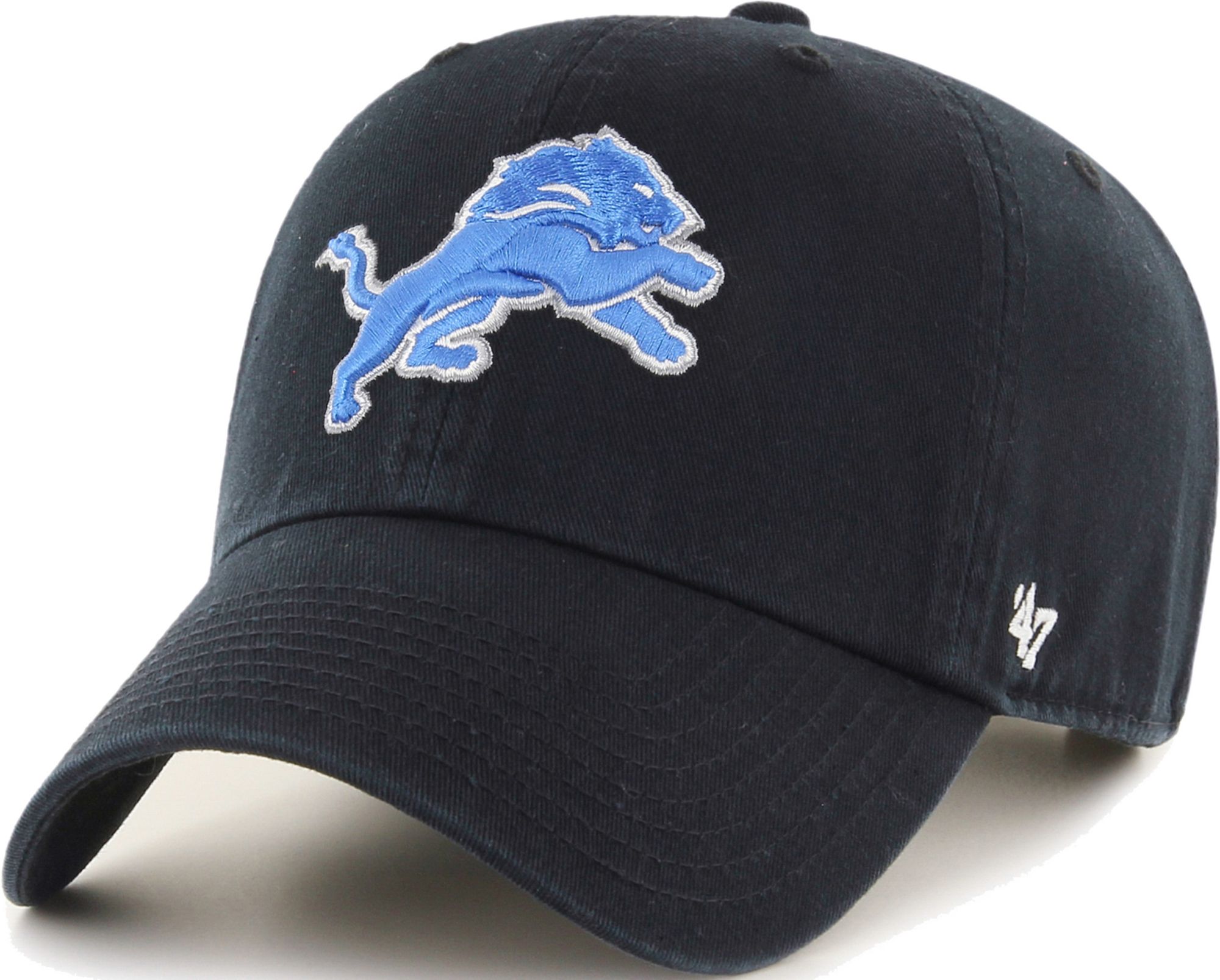 47 Adult Detroit Lions Clean Up Adjustable Black Hat Dick s Sporting Goods